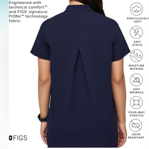 FIGS Kitale Women's W21SW1012 Navy Blue Maternity Scrub Top Size Small - Picture 4 of 10